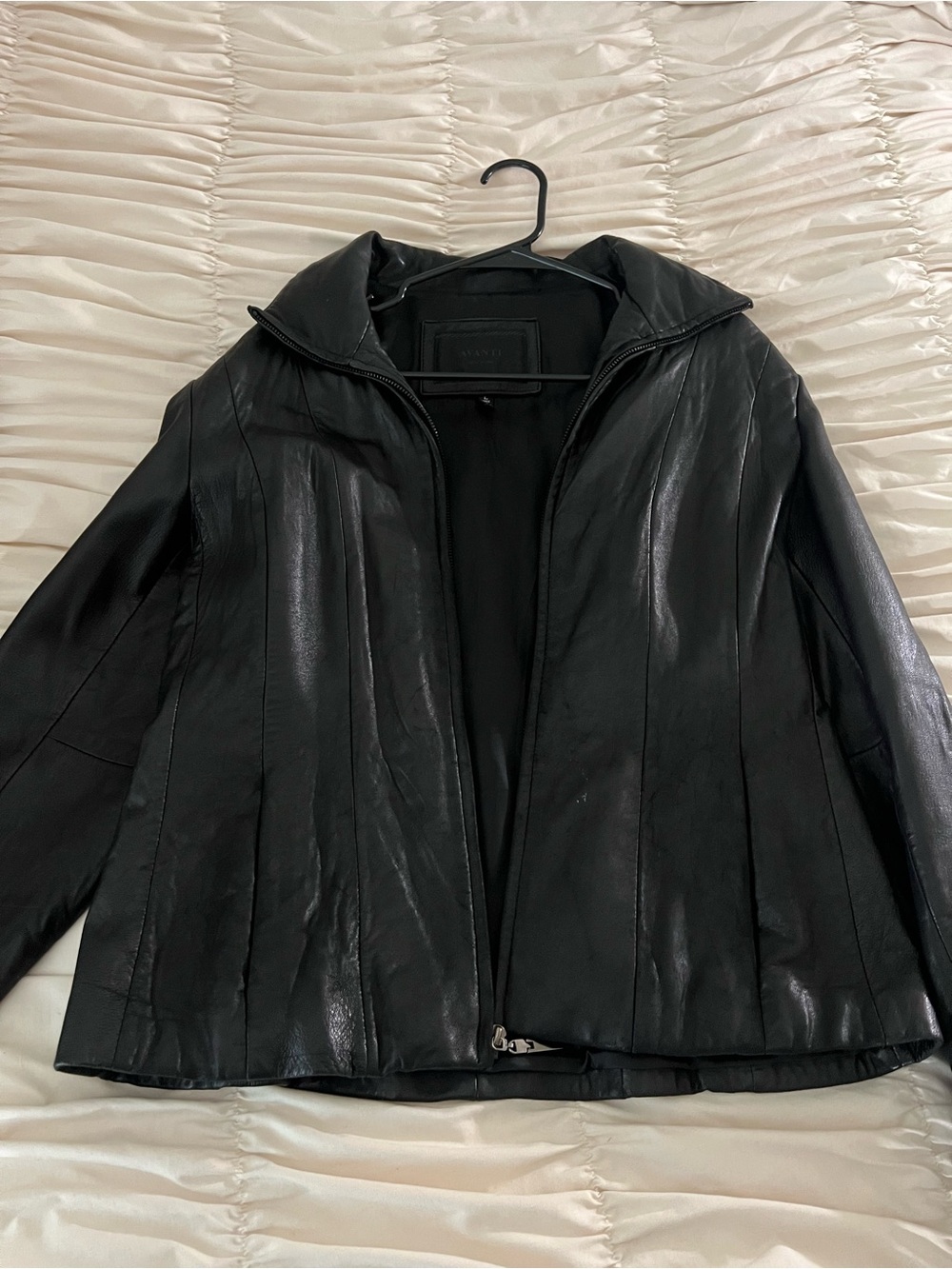 Avanti Black Leather Zip Jacket